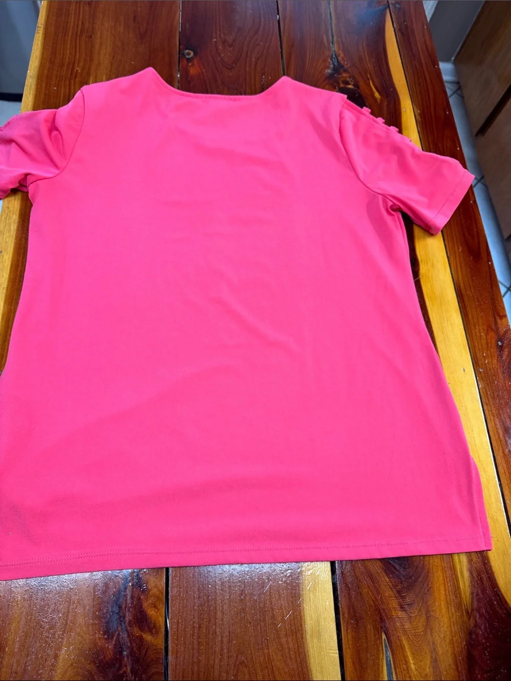 Michael Kors Hot Pink Short Sleeve Ladder-Sleeve Tee